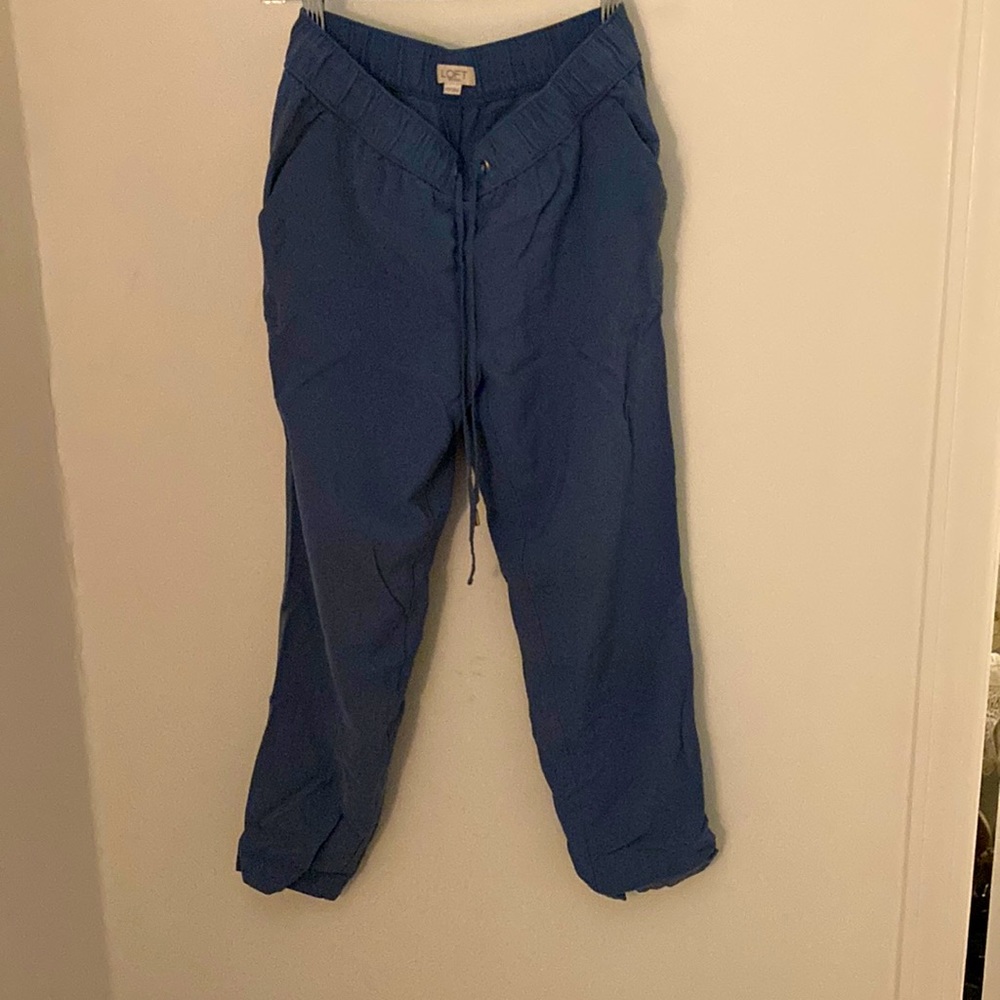 Straight leg cropped blue summer pant
